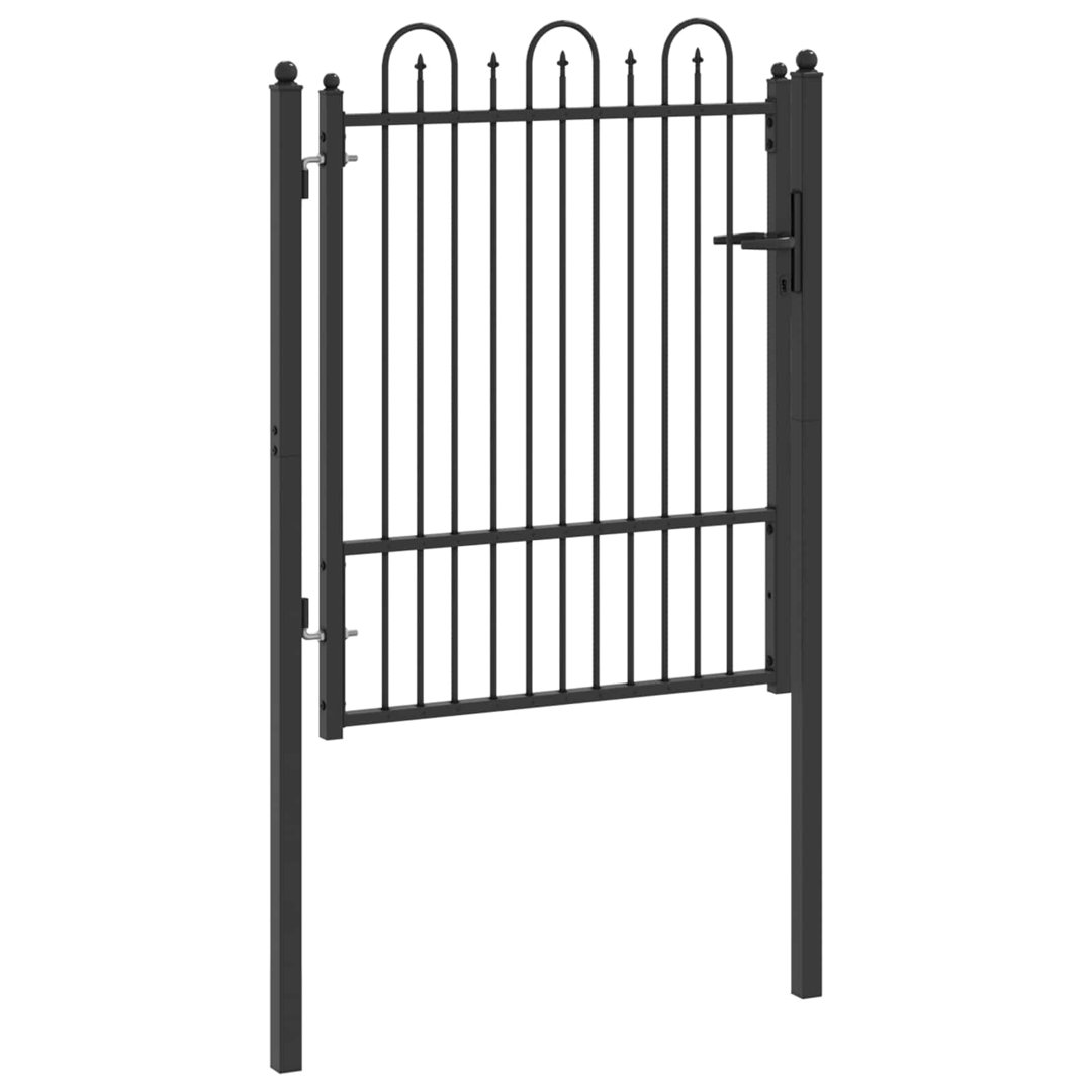 Vidaxl Fence Gate HORST Black Metal Security Accessory Outdoor Barrier Secure