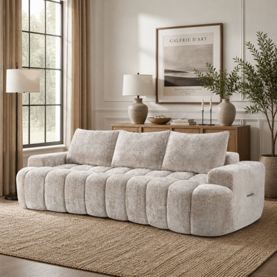Upholstered 100 " Boucle Sofa