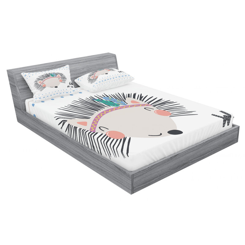 Scandinavian Microfiber Fitted Sheet, Full Fitted Sheet with 2 Pillowcases