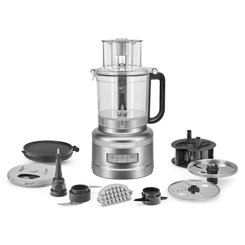 Kitchenaid, 3.1l Compact Food Processor. Chop, Shred, Slice, Dice Knead, Mix And Purée, Contour Silver