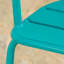 Mobilier de bistro bleu sarcelle pour patio - fabrication en fer bleu sarcelle mat, 2 chaises et table ovale