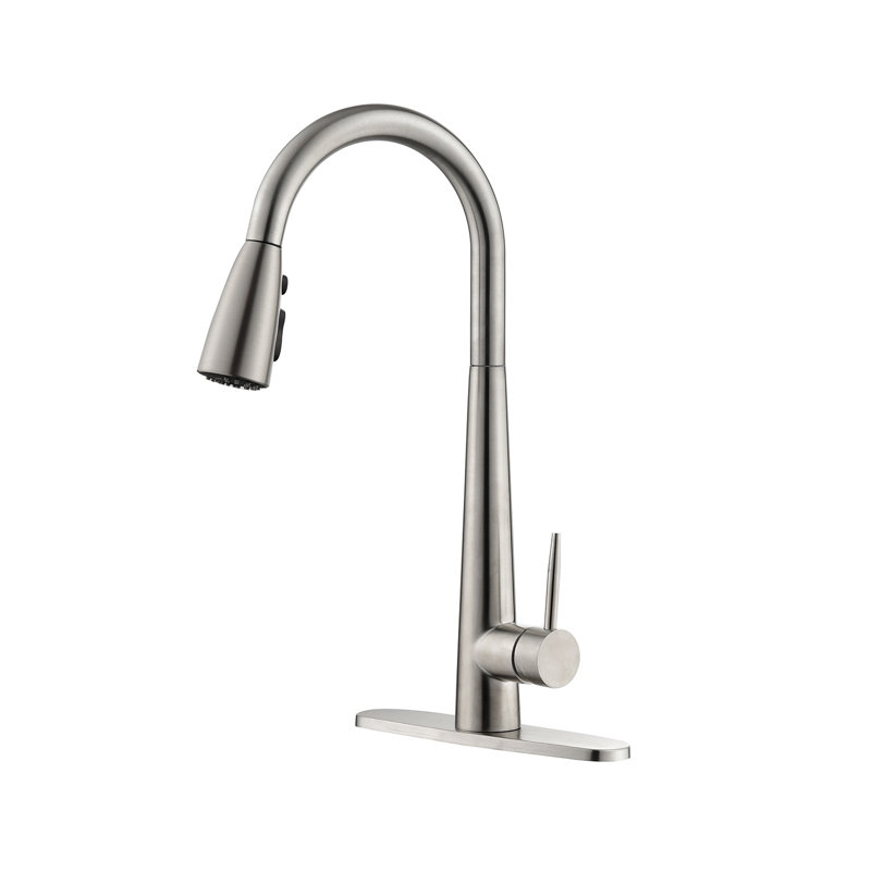 SMARTLET Pull Out Kitchen Faucet, Brushed Nickel