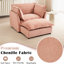 Chenille rembourrée rose avec siège mobile de 39,8 po, coussins latéraux confortables, convient aux coussins de confort de salon, aux petites pièces-1422498359