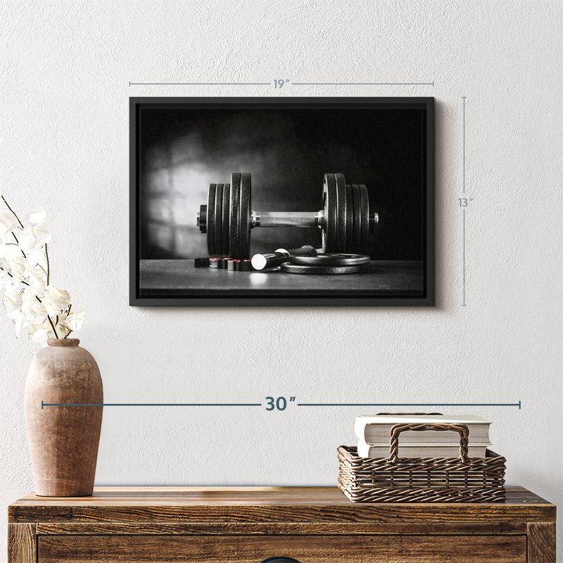 «Let's Lift Dumbbells Wall Art», H 13 po x l 19 po
