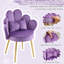 26’ Wide Gray Scalloped Petal Tufted Velvet Accent Chair With Pillows