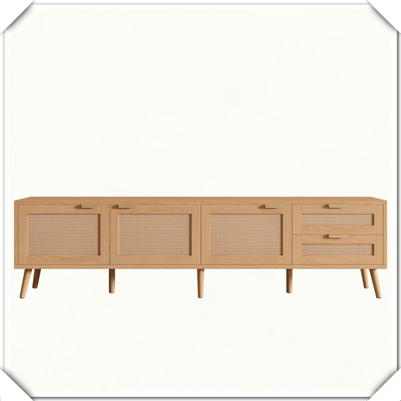 Meuble télé avec 2 tiroirs Modern Rattan Doors