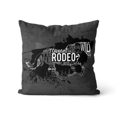 Coussin occidental grunge flying words