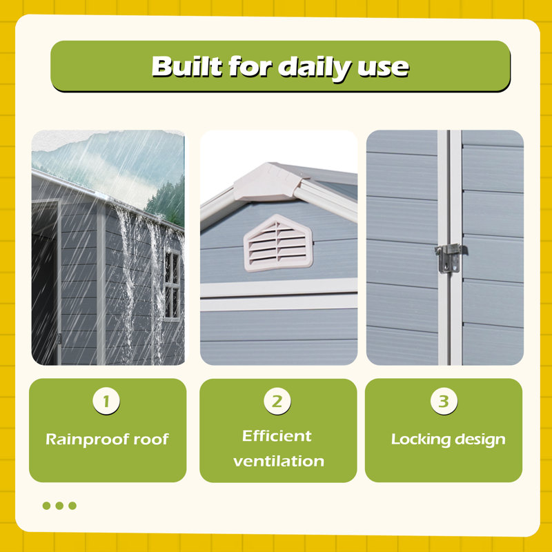 4x6ft Resin Outdoor Storage Shed
