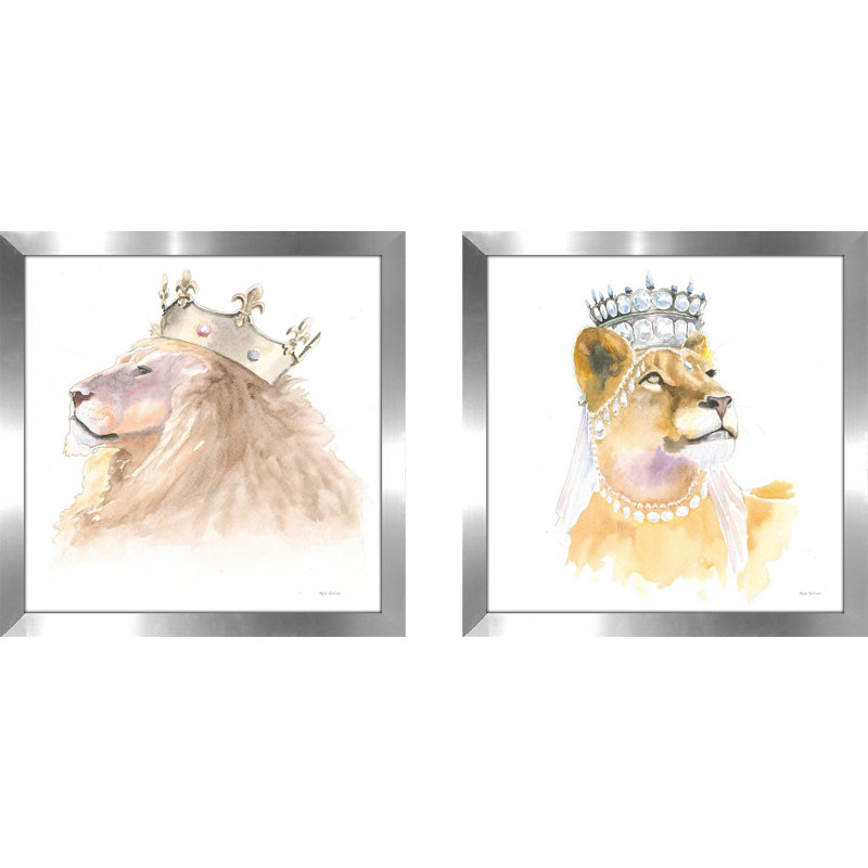 « Jungle Royalty I crop », ensemble de 2 pièces encadrées, H 16,5 po x l 33 po, Sans mat