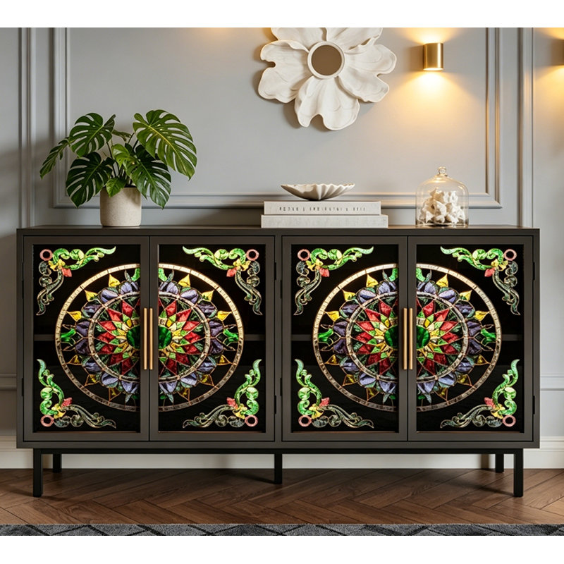 Armoire de rangement artistique avec 4 portes