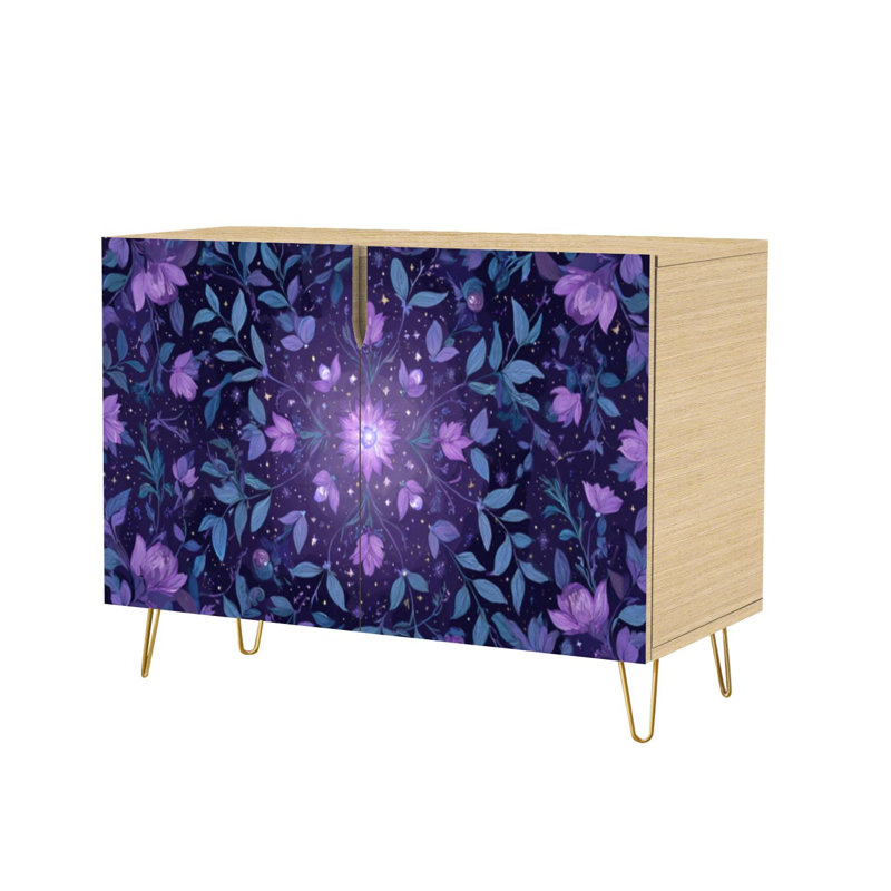 Buffet Buffet avec rangement Celestial Floral Mandala Mystic avec 2 portes pour le salon et la cuisine