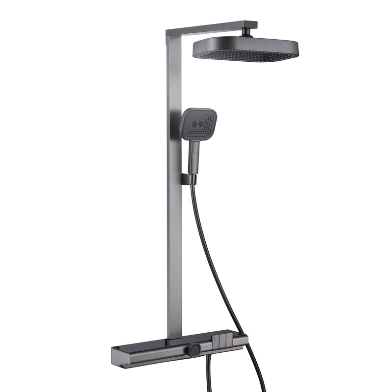 Wall Mounted Thermostatic 3-Function Shower System With Mult-Functions Handheld Shower Head With Tub Faucet