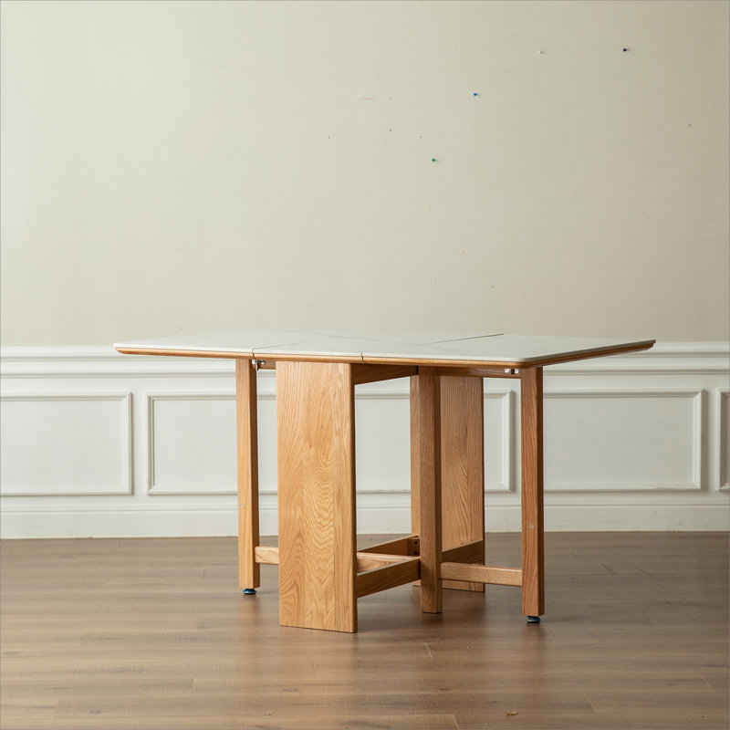 Extending Dining Table Rock Slab Top Extending Dining Table for 4-6 People Solid Wood Dining Table