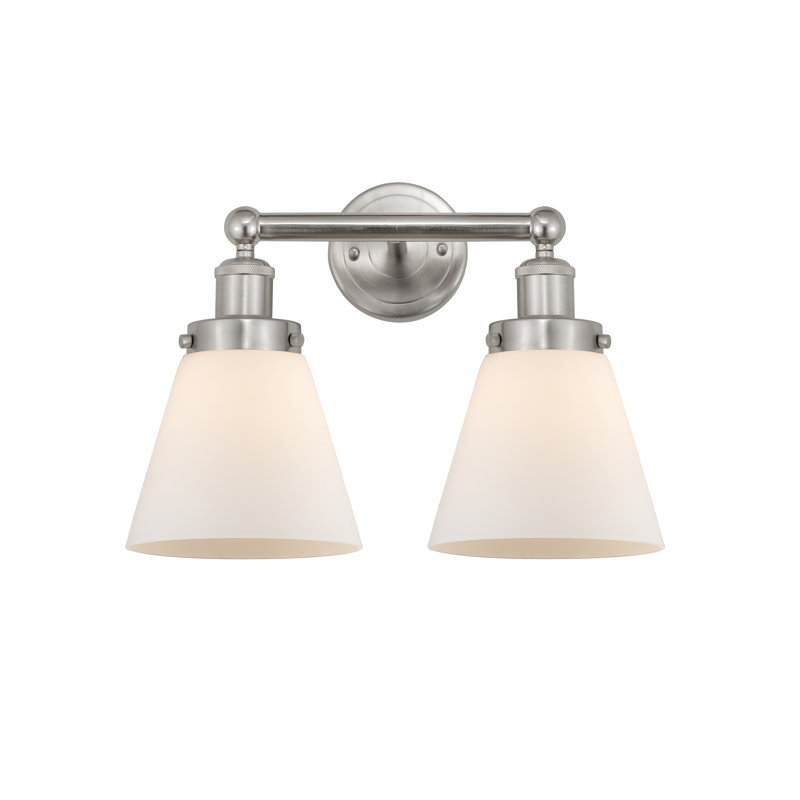 Cornville 2 - Light Dimmable Vanity Light, Matte White, Brushed Satin Nickel