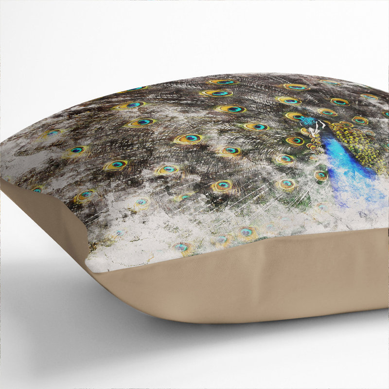 Peacock Vol.1 Scatter Cushion, 55cm H x 55cm W x 20cm D, Stone