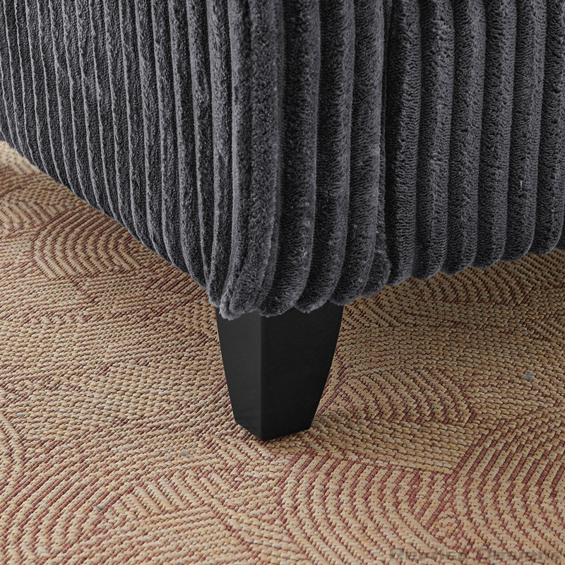 Fauteuil simple confortable avec revêtement en velours côtelé, Grey