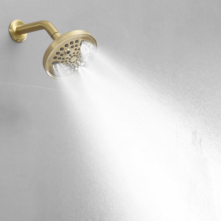 Single Handle 1-Spray Round Rain Shower Faucet Set 1.8 GPM With High Pressure Shower Head