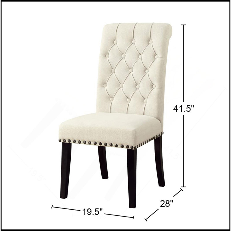  Ensemble de 2 chaises d'appoint capitonnées, Polyester beige