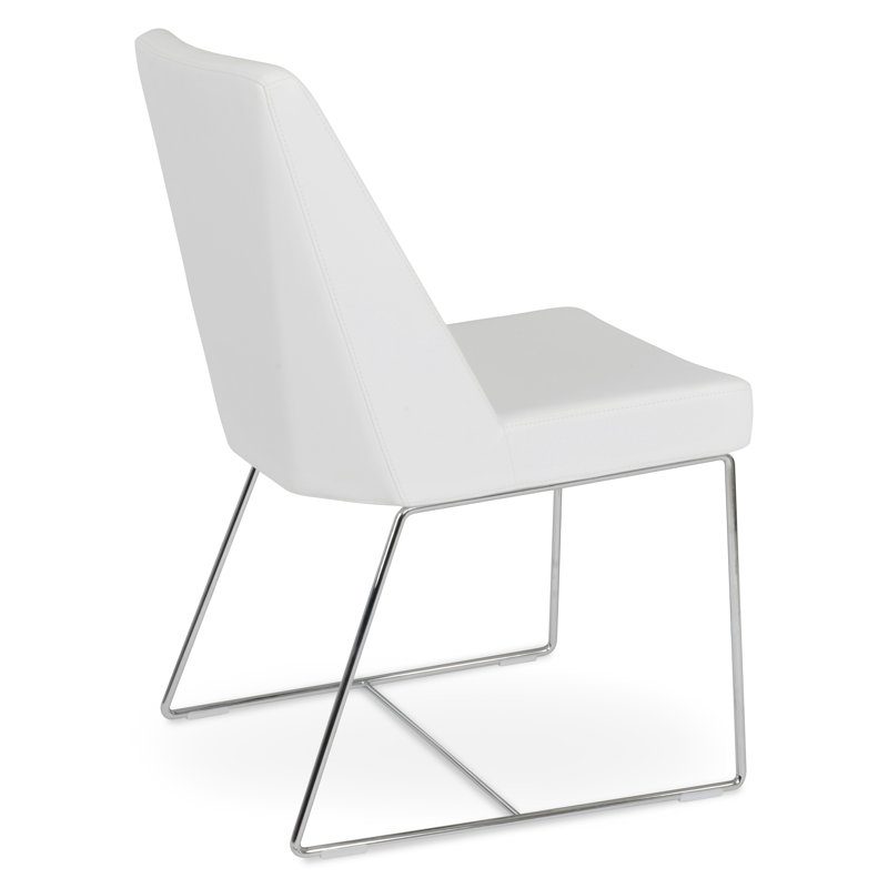 Prisma Metal Solid Back Side Chair, White