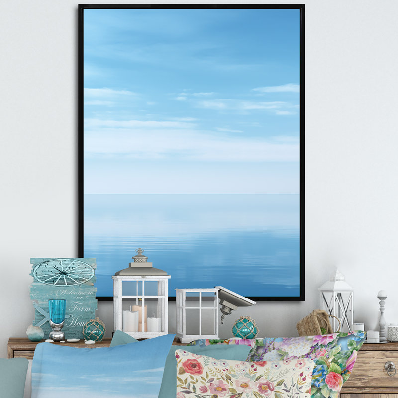 Océan Infinity Dreamscape IV sur toile, Cadre flottant noir, H 32 po x l 24 po x P 1 po