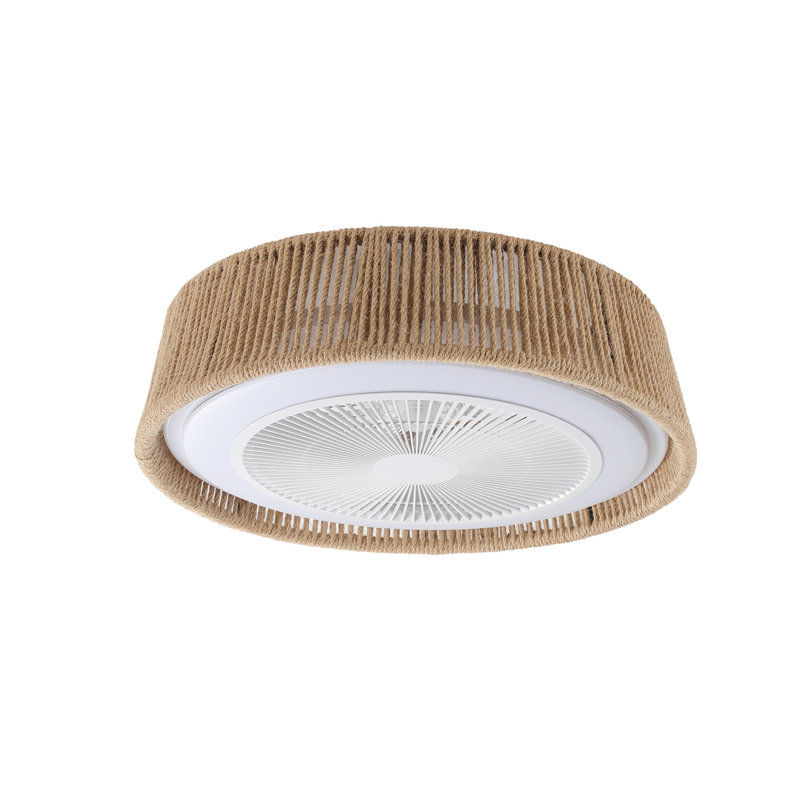 (Identique à W1340137055 / L10003) Ventilateur de plafond bohémien tressé de 21 po, télécommande silencieuse avec fonction de minuterie, température de couleur réglable, convient à la chambre à coucher et au salon