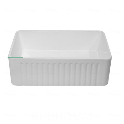 Évier de cuisine blanc en évier de cuisine 30 po x 18 po x 10 po à tablier frontal en céramique blanche réversible
