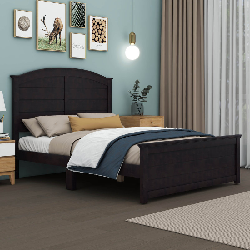 Lit plateforme avec tête et pied de lit Curl Design, Grand lit