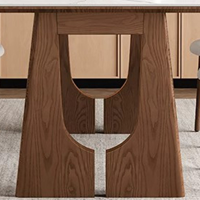 Table et chaise de style ancien moderne et simple, Brun, H 29,5 po x L 70,8 po x l 35,4 po