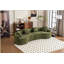 Full Compression Sponge Sofa Forest Green Curved Modular Sectional, 30D High-Density Chenille Sleeper Couch for Apartment, 800 lbs 110"L