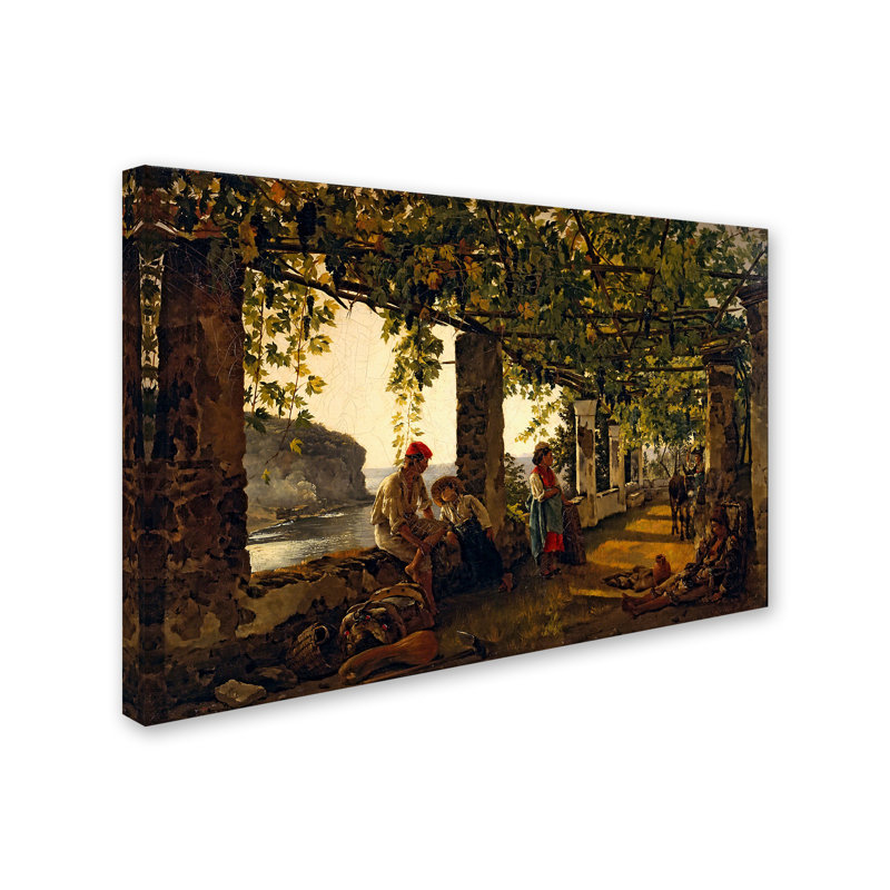 «A Veranda Overgrown With Grape Vines», reproduction sur toile tendue, H 12 po x l 19 po