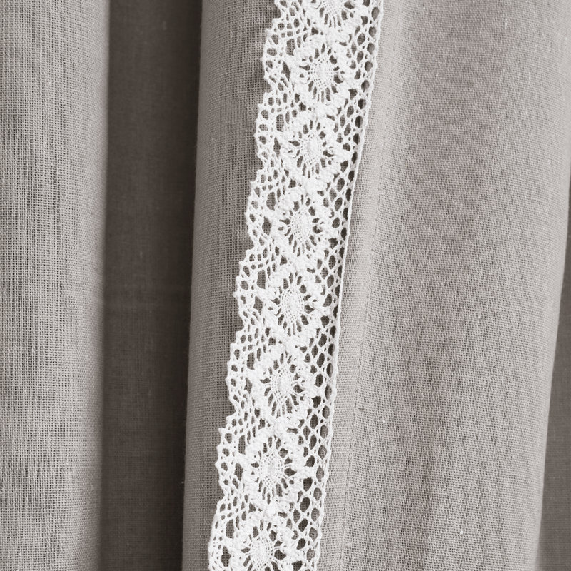 Rosalie Semi Sheer Curtain Pair, 54"W x 84"L, Light Gray