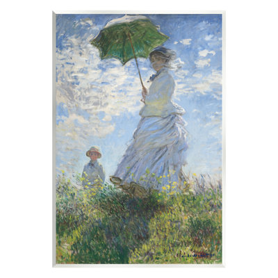 «Woman with a Parasol Classic Claude Monet» par one1000paintings - Peinture sans cadre sur panneau de fibres à densité moyenne