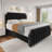 Queen Velvet Bed Frame with Tufted Headboard, Metal Platform Bed with Sturdy Wooden Slats-343500235