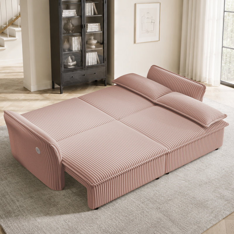 Canapé-lit 85 po Corduroy, Pink