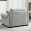 Fauteuil en chenille gris avec coussins - surdimensionné et élégant-1029918761