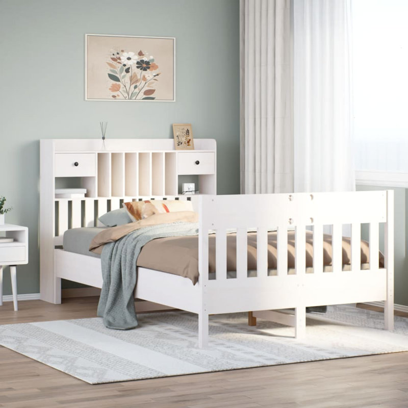 Colmars Solid Wood Bed, 180 x 200 cm, White