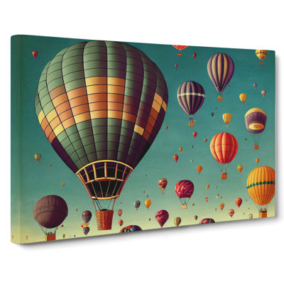 Retro Hot Air Balloons - Wrapped Canvas