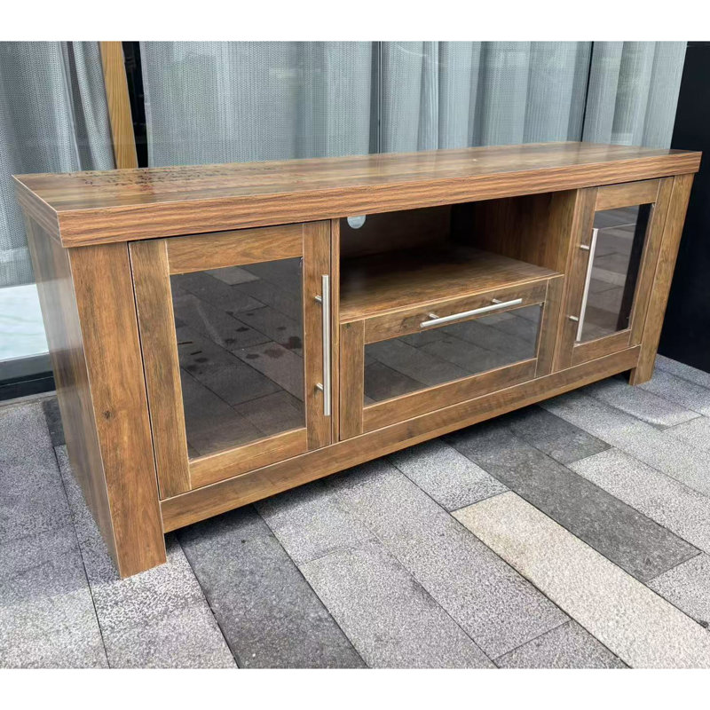 Meuble télé pour téléviseur de 65 pouces, Bois de chêne