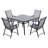 Aaronson 4 - Person Metal Patio Dining Set with Square Table