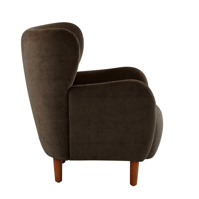 Fauteuil club à oreilles rembourré, Dark Brown