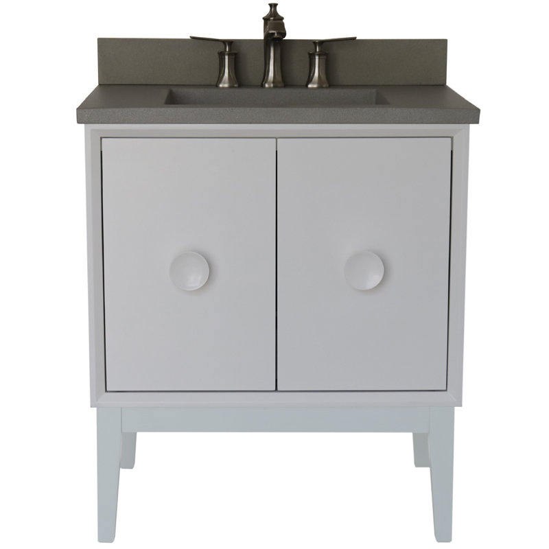 Ensemble de meuble-lavabo simple 31 po Crumley, Blanc, Gris