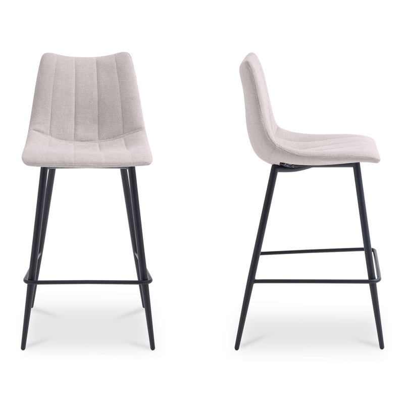 Finnigan Counter & Bar Stool, Counter Stool (26" Seat Height), Ivory/Faux Leather