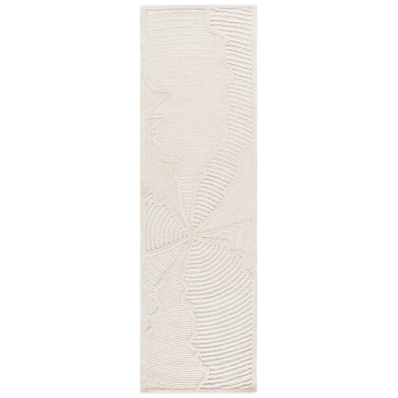Laine abstraite touffetée à la main; Tapis d'intérieur en coton, Tapis de couloir 2 pi 3 po x 8 pi