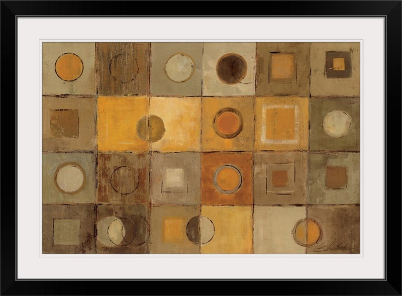 «Sunlit Patio» par Aniessa, reproduction d'art, H 20 po x l 26 po x P 1 po, Cadre noir