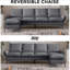 105" Modern Technical leather L-Shaped Sofa Upholstered with Ottoman-1489901094