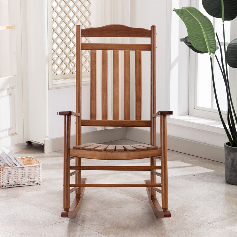 Chaise berçante pour l'extérieur avec petite table d'appoint Napavine, Marron