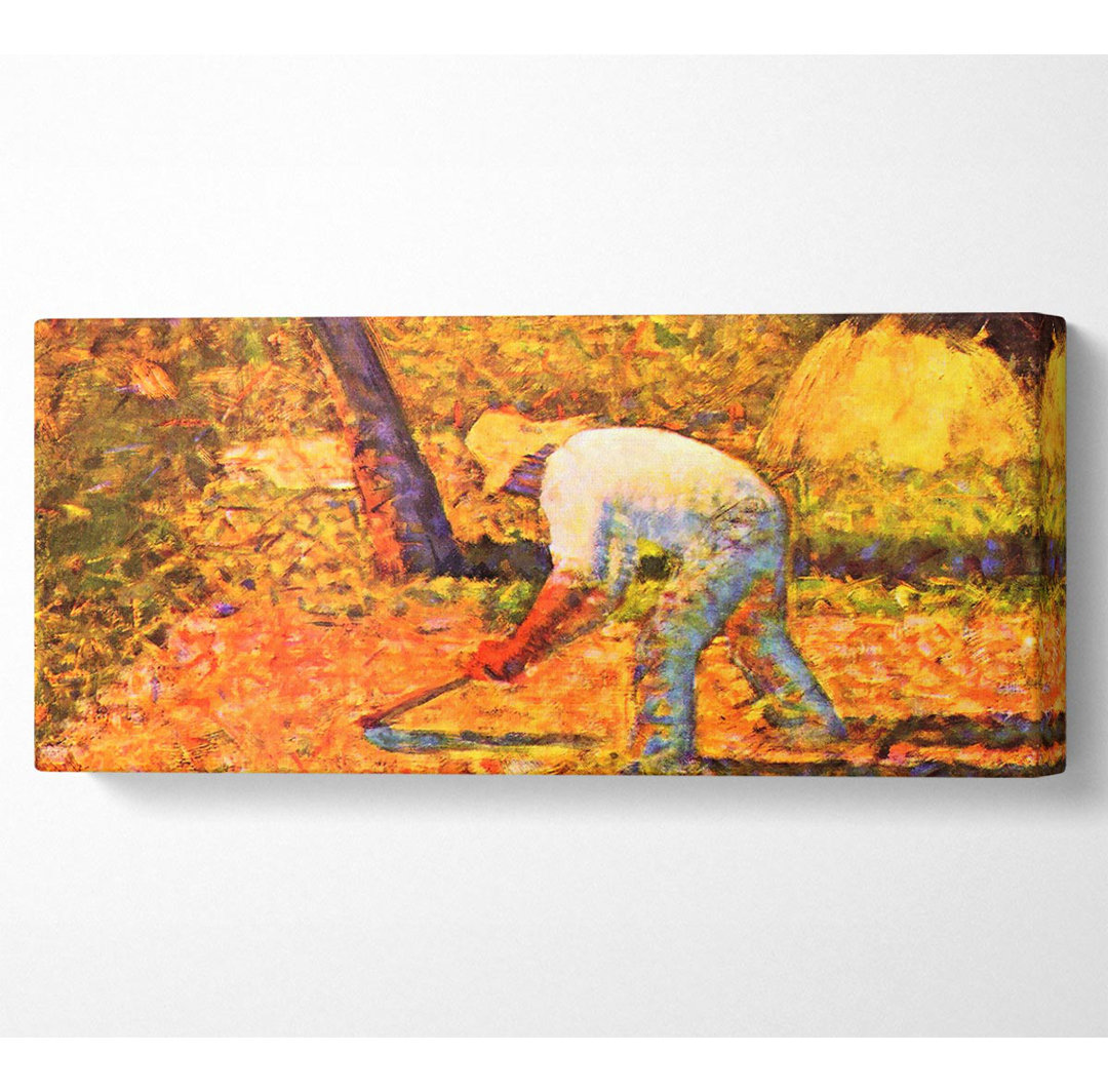 Seurat Bauer mit Hacke - Panoramakunstdrucke auf Leinwand - Wrapped Canvas