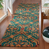 Heritage Hand Tufted Wool/Cotton Oriental Rug in Green/Orange