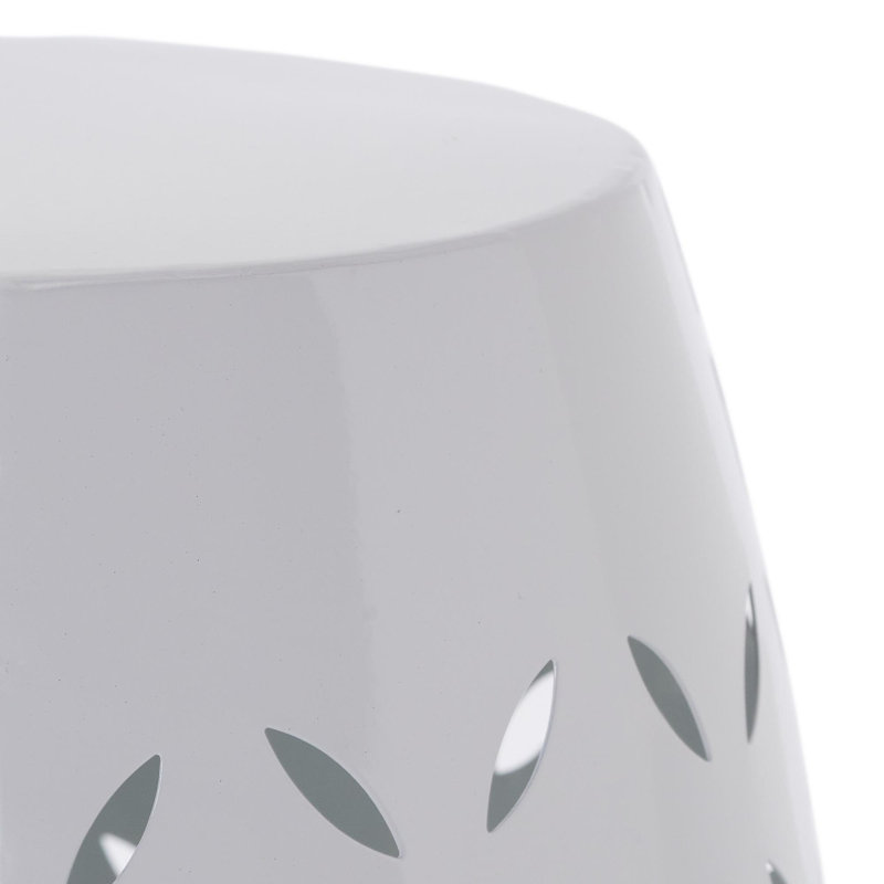 LILAC 12" Accent Side Table, Cylindrical Design End Table For Living Room, Family Room, Or Entryway, Industrial Style,Coffee Side Tables For Indoor Outdoor, White Color