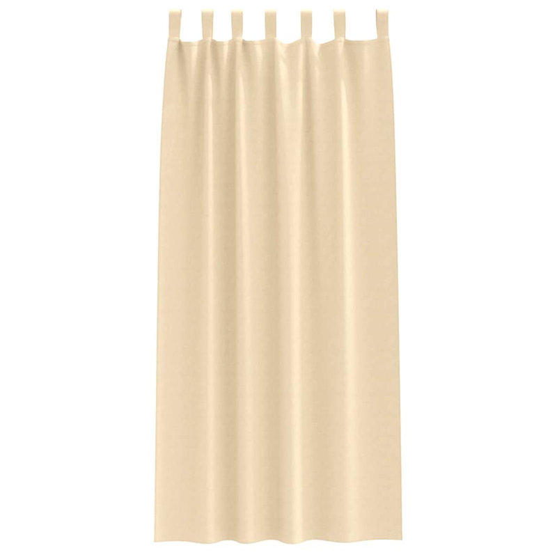 Curtains With Curtains 2 Pcs Polyester, 225cm Width x 140cm Drop, Cream